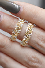 Load image into Gallery viewer, LUOWEND 18K Yellow Gold Real Natural Diamond Ring for Women