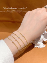 Load image into Gallery viewer, LUOWEND 18K Yellow Gold Real Natural Diamond Bracelet for Women