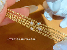 Load image into Gallery viewer, LUOWEND 18K Yellow Gold Real Natural Diamond Bracelet for Women