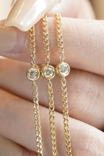 Load image into Gallery viewer, LUOWEND 18K Yellow Gold Real Natural Diamond Bracelet and Anklet Chain for Women