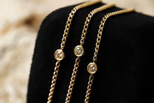 Load image into Gallery viewer, LUOWEND 18K Yellow Gold Real Natural Diamond Bracelet and Anklet Chain for Women