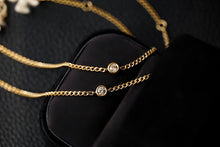 Load image into Gallery viewer, LUOWEND 18K Yellow Gold Real Natural Diamond Bracelet and Anklet Chain for Women