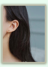 Load image into Gallery viewer, LUOWEND 18K Yellow Gold Real Natural Diamond Hoop Earrings for Women