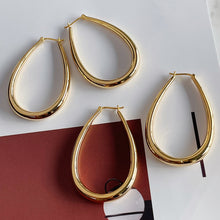 Load image into Gallery viewer, LUOWEND 18K Yellow Gold Hoop Earring for Women