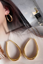 Load image into Gallery viewer, LUOWEND 18K Yellow Gold Hoop Earring for Women