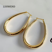 Load image into Gallery viewer, LUOWEND 18K Yellow Gold Hoop Earring for Women