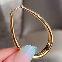 Load image into Gallery viewer, LUOWEND 18K Yellow Gold Hoop Earring for Women