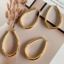 Load image into Gallery viewer, LUOWEND 18K Yellow Gold Hoop Earring for Women