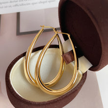 Load image into Gallery viewer, LUOWEND 18K Yellow Gold Hoop Earring for Women