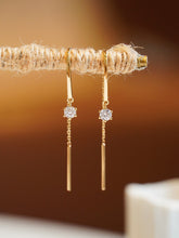 Load image into Gallery viewer, LUOWEND 18K Yellow Gold Real Natural Drop Earrings for Women