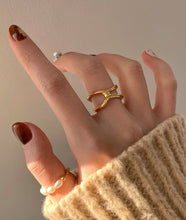 Load image into Gallery viewer, LUOWEND 18K Yellow Gold Ring for Women