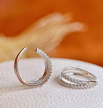 Load image into Gallery viewer, LUOWEND 18K White or Rose Gold Real Natural Diamond Clip Earrings for Women