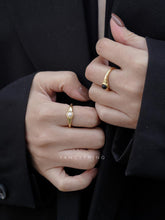 Load image into Gallery viewer, LUOWEND 18K Yellow or Rose Gold Real Natural Pearl Ring for Women