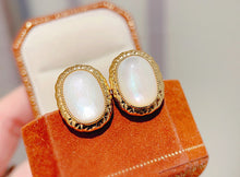 Load image into Gallery viewer, LUOWEND 18K Yellow Gold Real Natural Gemstone Earrings for Women