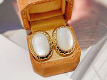 Load image into Gallery viewer, LUOWEND 18K Yellow Gold Real Natural Gemstone Earrings for Women
