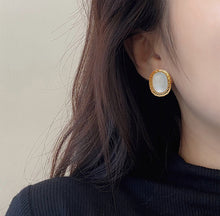 Load image into Gallery viewer, LUOWEND 18K Yellow Gold Real Natural Gemstone Earrings for Women