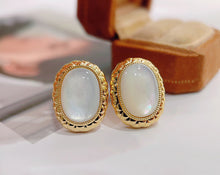 Load image into Gallery viewer, LUOWEND 18K Yellow Gold Real Natural Gemstone Earrings for Women