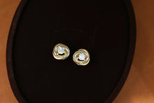 Load image into Gallery viewer, LUOWEND 18K Rose/White/Yellow Gold Real Natural Diamond Earrings for Women