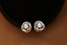 Load image into Gallery viewer, LUOWEND 18K Rose/White/Yellow Gold Real Natural Diamond Earrings for Women
