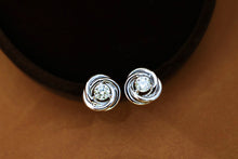 Load image into Gallery viewer, LUOWEND 18K Rose/White/Yellow Gold Real Natural Diamond Earrings for Women