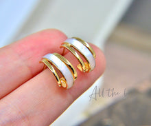 Load image into Gallery viewer, LUOWEND 18K Yellow Gold Real Natural Gemstone Earrings for Women