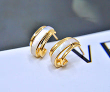 Load image into Gallery viewer, LUOWEND 18K Yellow Gold Real Natural Gemstone Earrings for Women