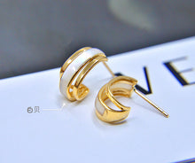 Load image into Gallery viewer, LUOWEND 18K Yellow Gold Real Natural Gemstone Earrings for Women