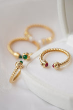Load image into Gallery viewer, LUOWEND 18K Yellow Gold Real Natural Ruby Ring for Women