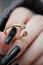 Load image into Gallery viewer, LUOWEND 18K Yellow Gold Real Natural Ruby Ring for Women