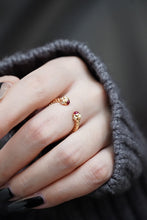Load image into Gallery viewer, LUOWEND 18K Yellow Gold Real Natural Ruby Ring for Women