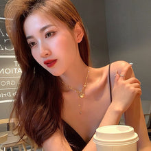 Load image into Gallery viewer, LUOWEND 18K Yellow Gold Real Natural Diamond Necklace for Women