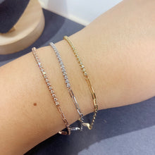 Load image into Gallery viewer, LUOWEND 18K White or Yellow or Rose Gold Real Natural Diamond Bracelet for Women