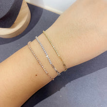 Load image into Gallery viewer, LUOWEND 18K White or Yellow or Rose Gold Real Natural Diamond Bracelet for Women