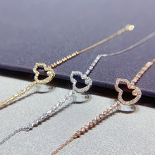 Load image into Gallery viewer, LUOWEND 18K White or Yellow or Rose Gold Real Natural Diamond Bracelet for Women