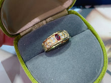 Load image into Gallery viewer, LUOWEND 18K Yellow Gold Real Natural Ruby Ring for Women