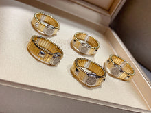 Load image into Gallery viewer, LUOWEND 18K White and Yellow Gold Real Natural Diamond Ring for Women