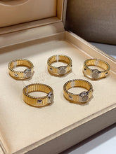 Load image into Gallery viewer, LUOWEND 18K White and Yellow Gold Real Natural Diamond Ring for Women