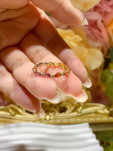 Load image into Gallery viewer, LUOWEND 18K Yellow Gold Real Natural Color Sapphire Ring for Women
