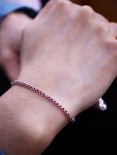 Load image into Gallery viewer, LUOWEND 18K White Gold Real Natural Ruby or Sapphire Bracelet for Women