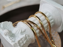 Load image into Gallery viewer, LUOWEND 18K Yellow Gold Snake Chain Necklace for Women