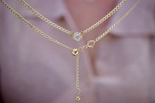 Load image into Gallery viewer, LUOWEND 18K Yellow Gold Real Natural Diamond Necklace for Women