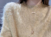 Load image into Gallery viewer, LUOWEND 18K Yellow Gold Real Natural Diamond Necklace for Women