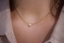 Load image into Gallery viewer, LUOWEND 18K Yellow Gold Real Natural Diamond Necklace for Women