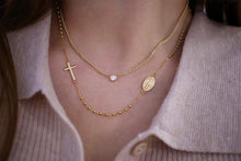 Load image into Gallery viewer, LUOWEND 18K Yellow Gold Real Natural Diamond Necklace for Women