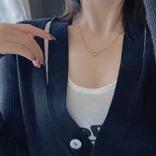 Load image into Gallery viewer, LUOWEND 18K Yellow Gold Diamond Necklace for Women