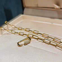 Load image into Gallery viewer, LUOWEND 18K Yellow Gold Diamond Necklace for Women