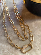 Load image into Gallery viewer, LUOWEND 18K Yellow Gold Diamond Necklace for Women