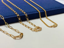 Load image into Gallery viewer, LUOWEND 18K Yellow Gold Real Natural Diamond Necklace for Women