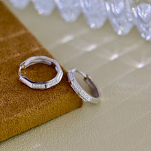 Load image into Gallery viewer, LUOWEND 18K Gold Real Natural Diamond Hoop Earrings for Women
