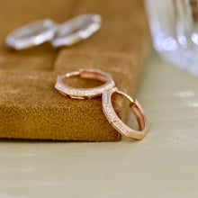 Load image into Gallery viewer, LUOWEND 18K Gold Real Natural Diamond Hoop Earrings for Women